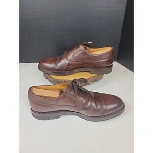 Paul Stewart Stuarts Choice 8144 Brown Leather Mens Lace Up Shoes 9.5 Captoe